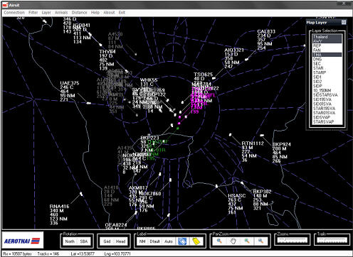 ตัวอย่างหน้าจอระบบ Air Situation Display